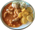 Kurací stroganov s kukuricou, 1/2 ryža 1/2 zemiakové dukáty