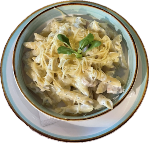 Cestoviny quattro formaggi s kuracím mäsom, syr