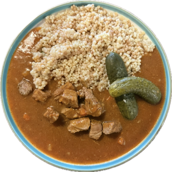 Bravčové na spôsob diviny, tarhoňa, kyslá uhorka