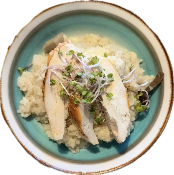 Kuracie na krémovom hubovom rizote s parmezánom