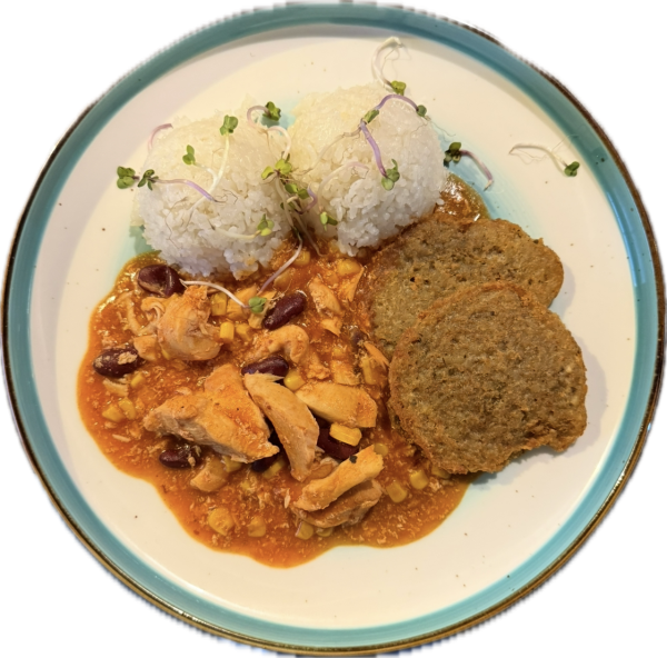 Kuracie mexické soté, 1/2 ryža 1/2 zemiaková placka